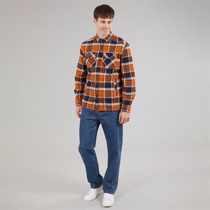 Regatta Mens Spennith Overshirt Glazed Ginger/Navy - Image 4