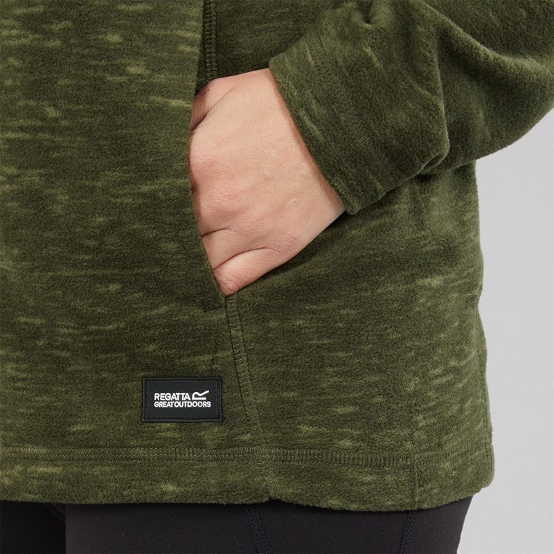 Regatta Womens Mayse Full Zip Fleece Jacket Dark Khaki - Image 5