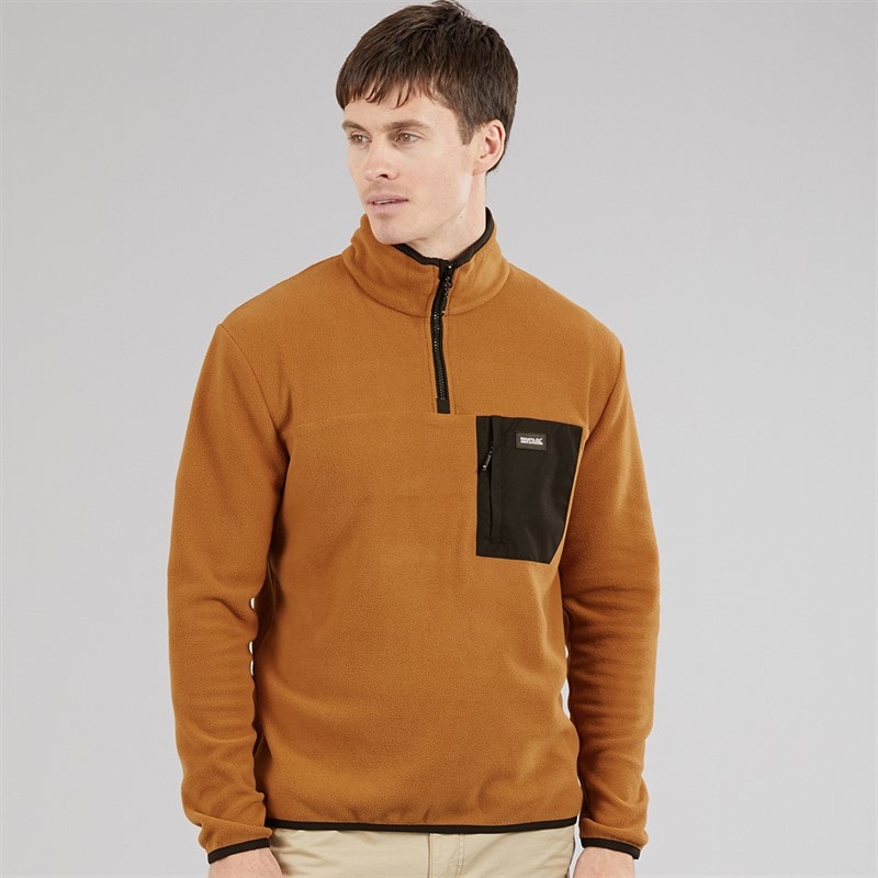 Regatta Mens Frankie 1/2 Zip Fleece Glazed Ginger