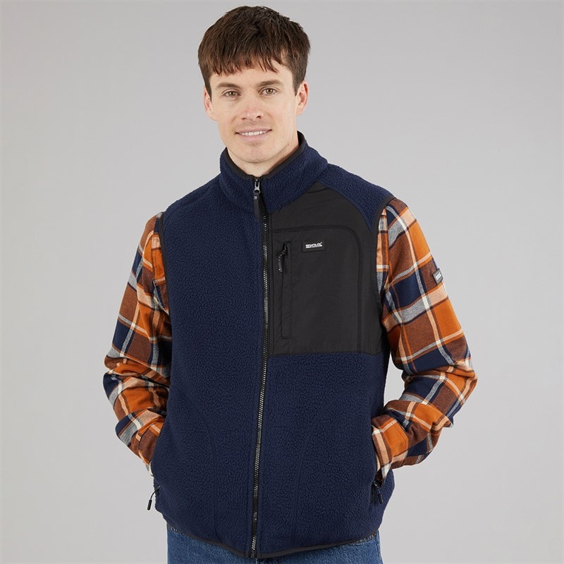 Regatta Mens Frankie Borg Fleece Gilet Navy