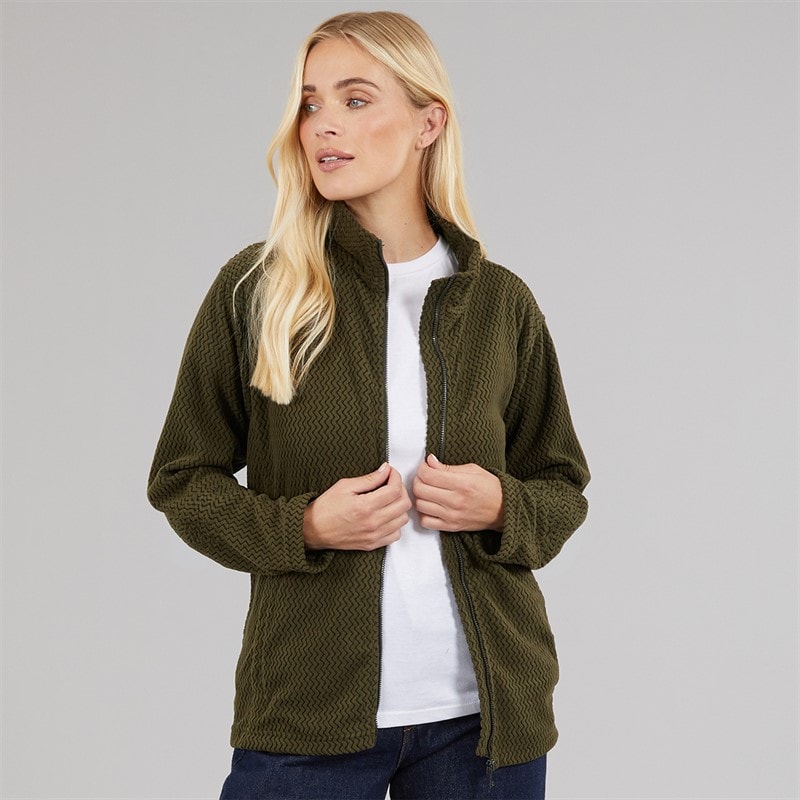 Regatta Womens Heidy Full Zip Fleece Jacket Dark Khaki - Image 3