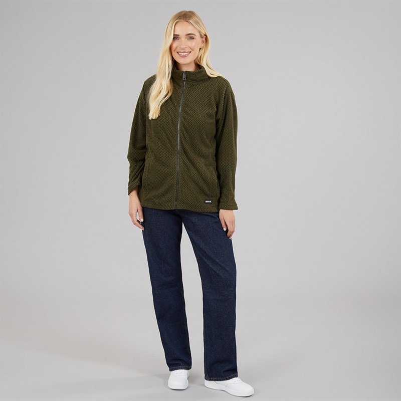 Regatta Womens Heidy Full Zip Fleece Jacket Dark Khaki - Image 4