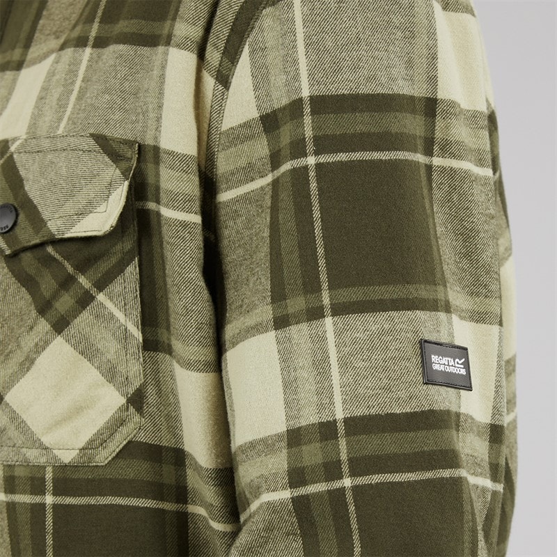 Regatta Mens Spennith Overshirt Dark Khaki/Black - Image 5