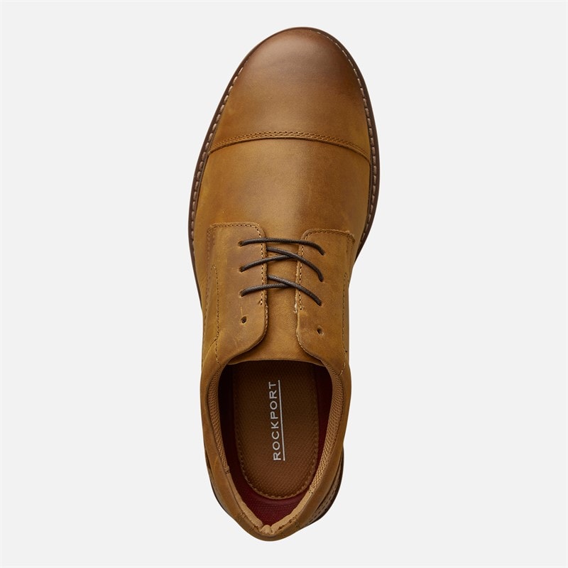 Rockport Mens Charlee Toe Cap Shoes Tan - Image 4
