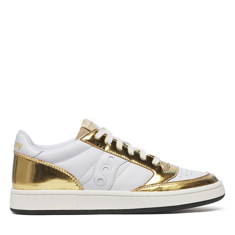 Saucony Womens Jazz Court Trainers White/Gold - Image 1