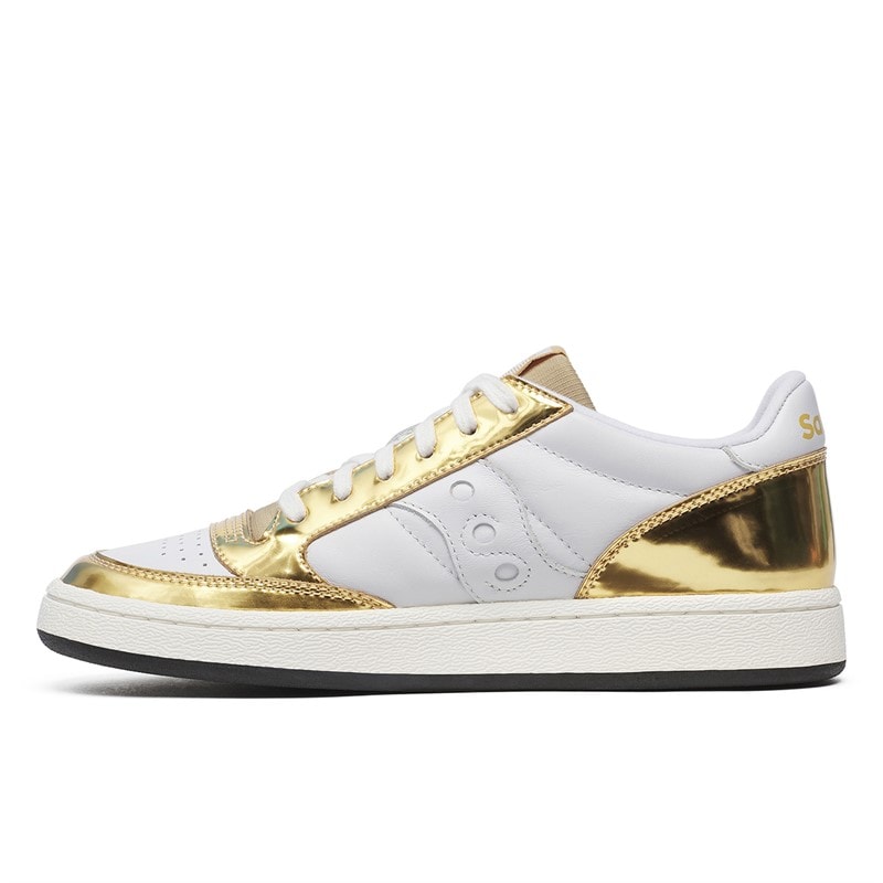Saucony Womens Jazz Court Trainers White/Gold - Image 5