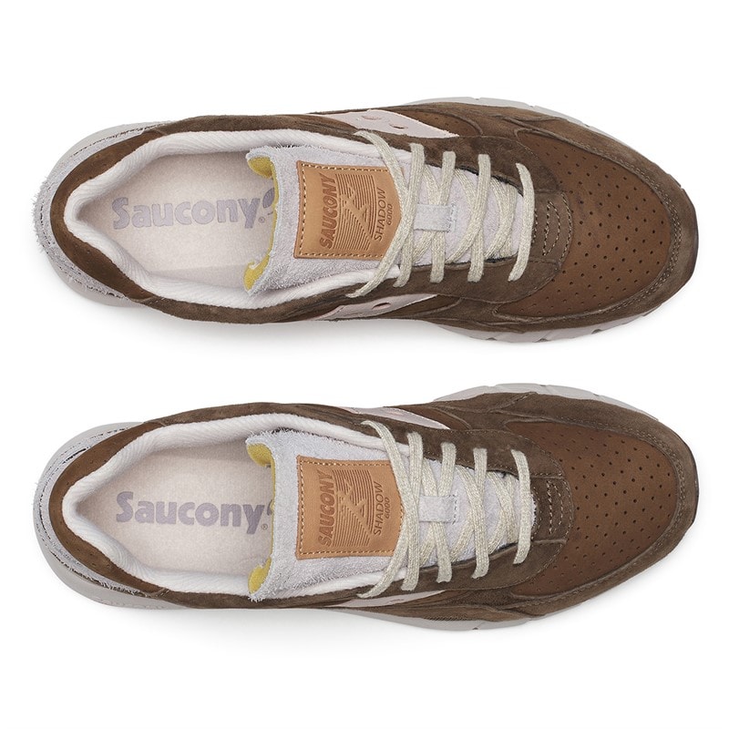 Saucony Mens Shadow 6000 Trainers Brown/Moon - Image 4