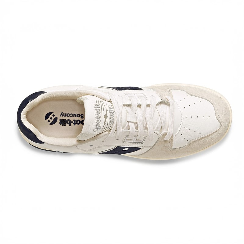 Saucony Sonic Low Trainers Beige/Blue - Image 4