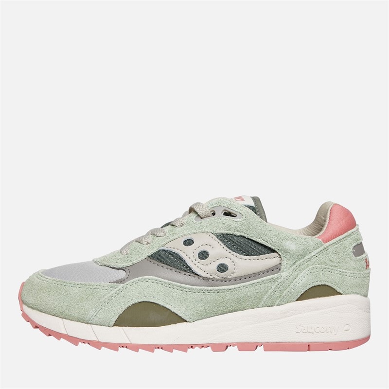 Saucony Womens Shadow 6000 Trainers Green/Ivory