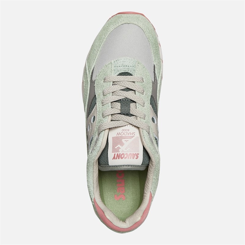 Saucony Womens Shadow 6000 Trainers Green/Ivory - Image 4