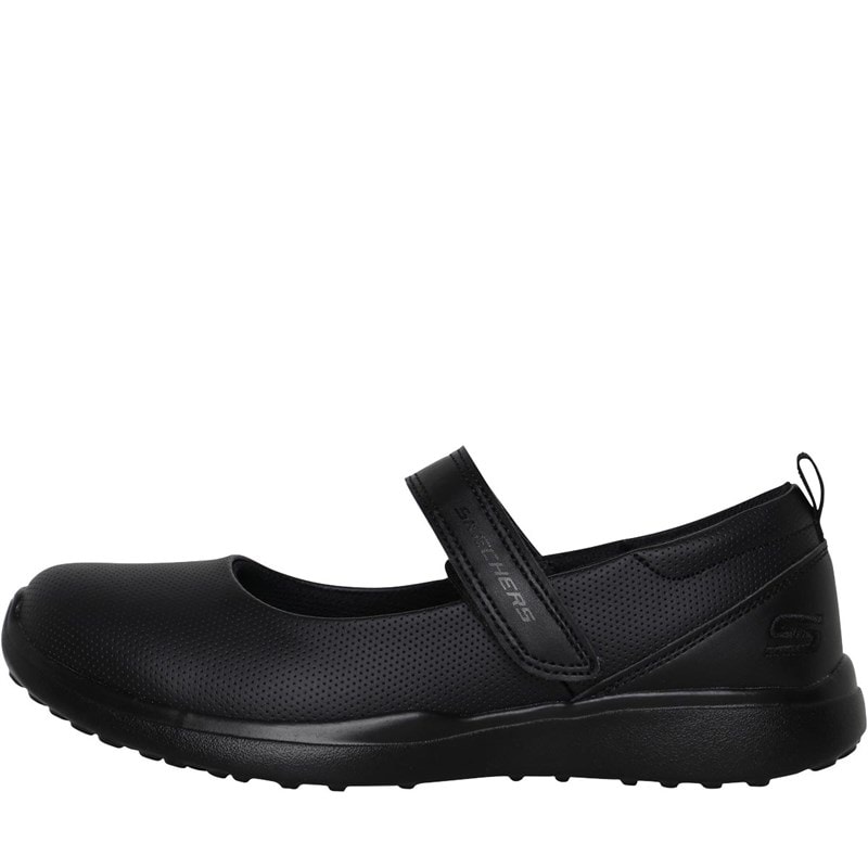 SKECHERS Junior Girls Back To School Microburst Scholar Holler Shoes Black - Image 1