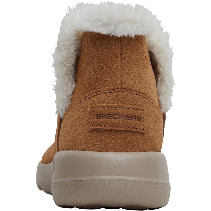 SKECHERS Womens On The Go Joy Bundle Up Boots Chestnut - Image 3