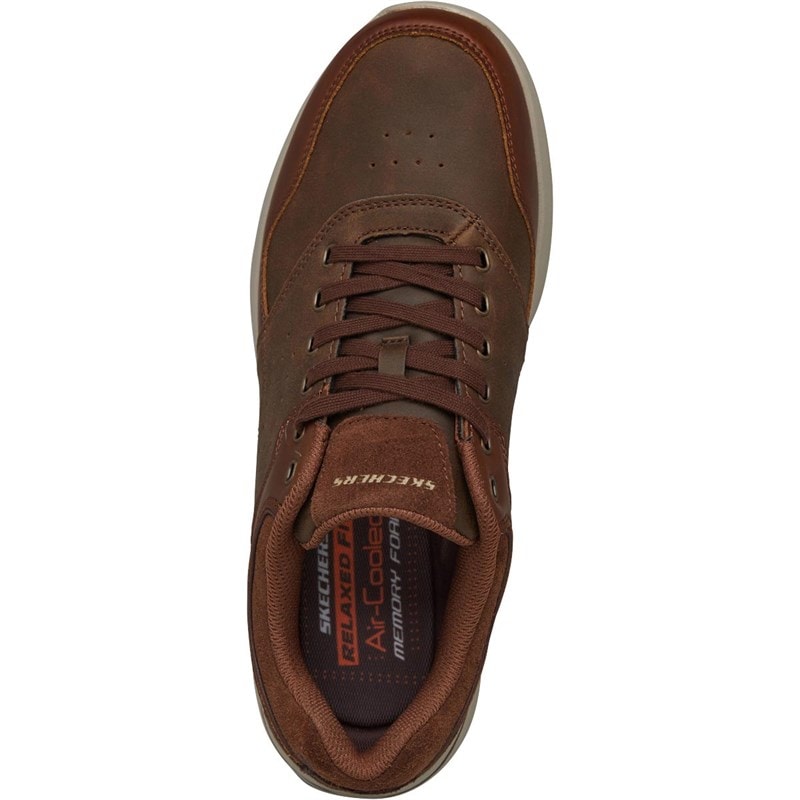 SKECHERS Mens Elent Velago Shoes Brown - Image 4