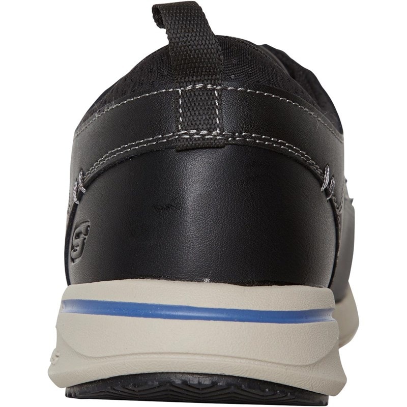 SKECHERS Mens Elent Leven Leather Lace Up Shoes Black - Image 3