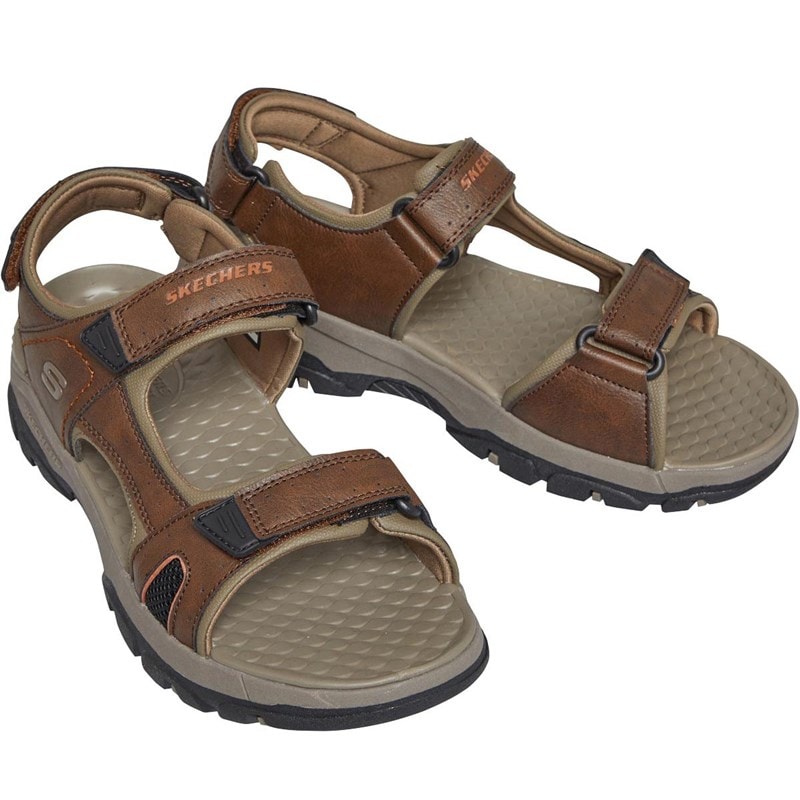 SKECHERS Mens Tresman Hirano Sandals Brown - Image 1