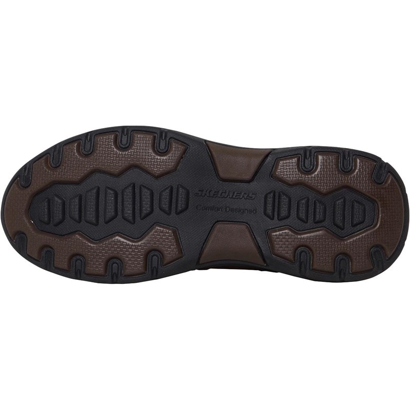 SKECHERS Mens Expended Seveno Shoes Dark Brown Leather - Image 2