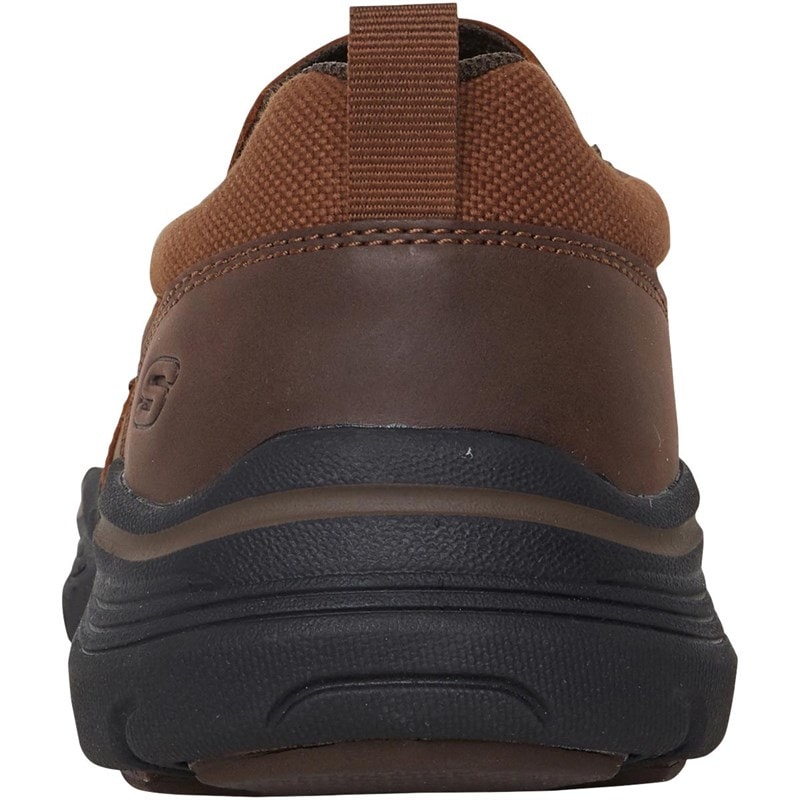 SKECHERS Mens Expended Seveno Shoes Dark Brown Leather - Image 3