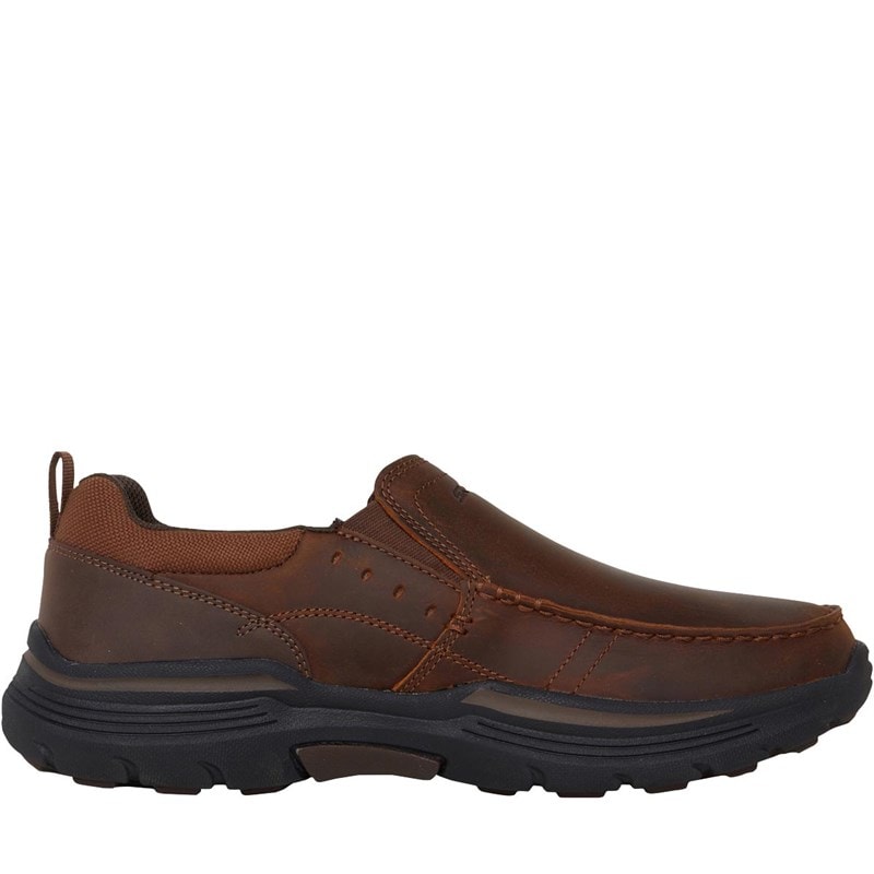 SKECHERS Mens Expended Seveno Shoes Dark Brown Leather - Image 5