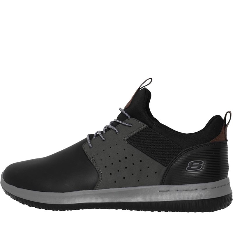 SKECHERS Mens Delson Axton Shoes Black/Grey