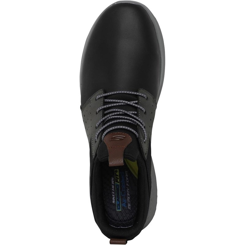 SKECHERS Mens Delson Axton Shoes Black/Grey - Image 4