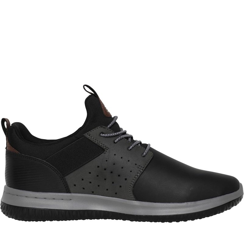 SKECHERS Mens Delson Axton Shoes Black/Grey - Image 5