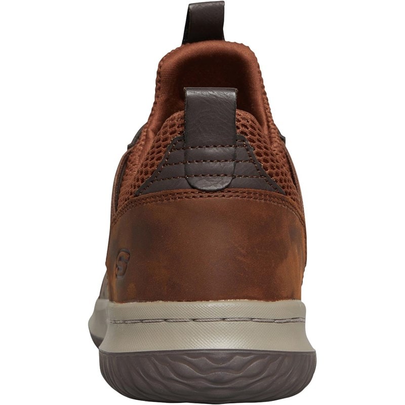 SKECHERS Mens Delson Axton Shoes Dark Brown - Image 3