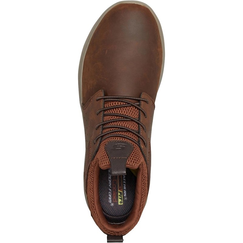 SKECHERS Mens Delson Axton Shoes Dark Brown - Image 4