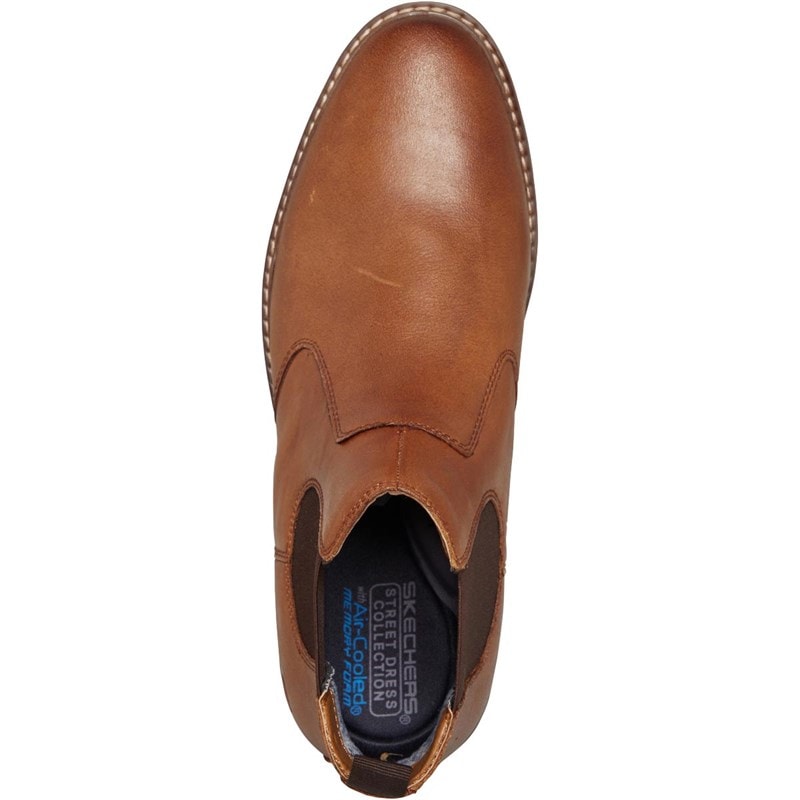 SKECHERS Mens Bregman Morago Chelsea Boots Cognac - Image 4