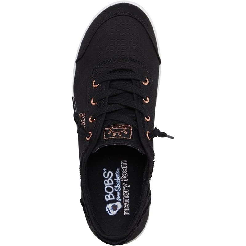 SKECHERS Womens Bobs B Cute Canvas Pumps Black - Image 4