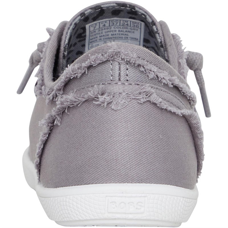 SKECHERS Womens Bobs B Cute Canvas Pumps Grey - Image 3