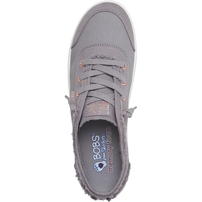 SKECHERS Womens Bobs B Cute Canvas Pumps Grey - Image 4
