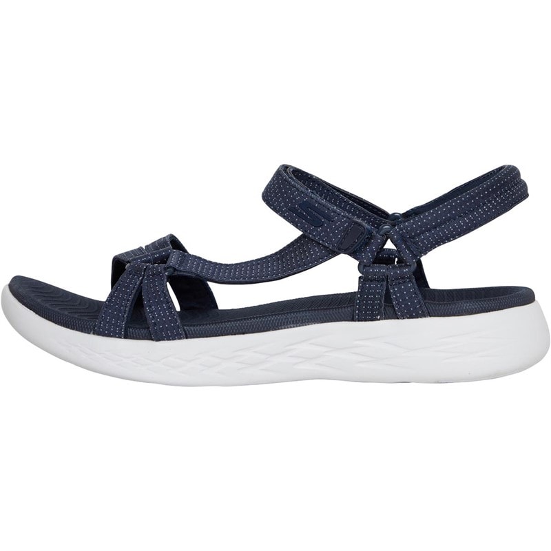SKECHERS Womens On The Go 600 Brilliancy Sandals Navy/White - Image 2