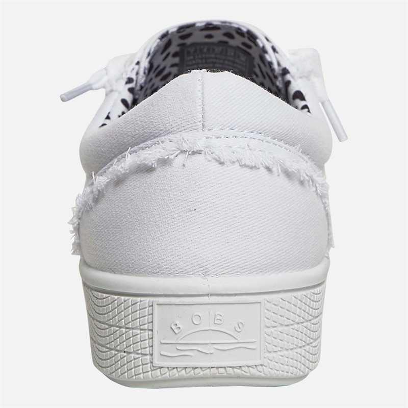 SKECHERS Womens Bobs Extra Cute Canvas Trainers White - Image 3