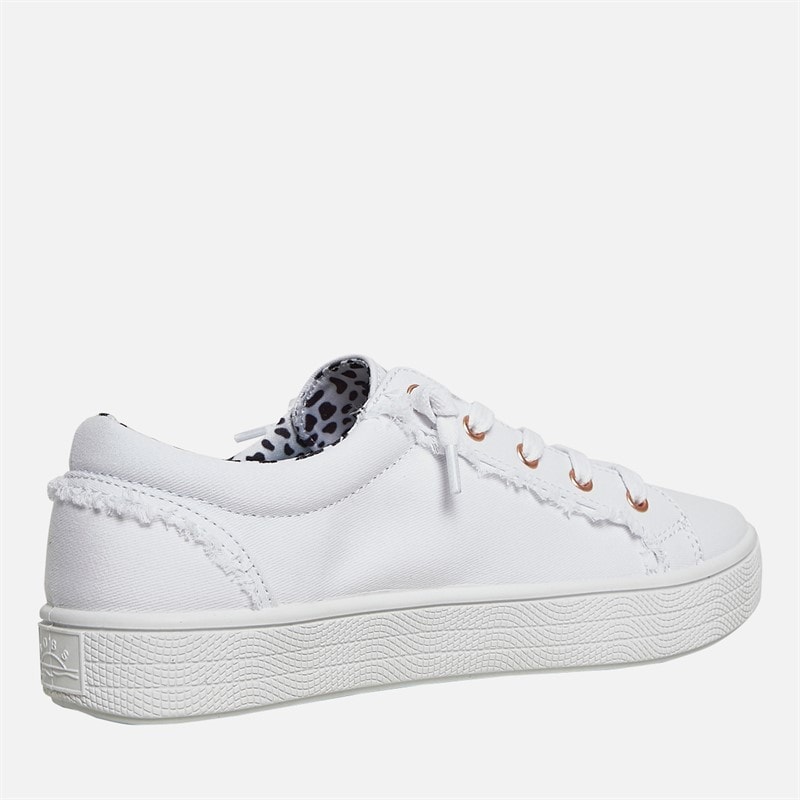 SKECHERS Womens Bobs Extra Cute Canvas Trainers White - Image 5