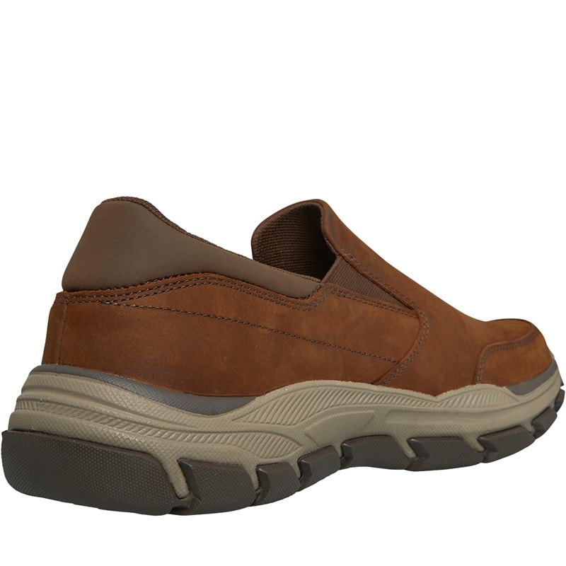 SKECHERS Mens Respected Calum Slip-On Shoes Dark Brown - Image 5
