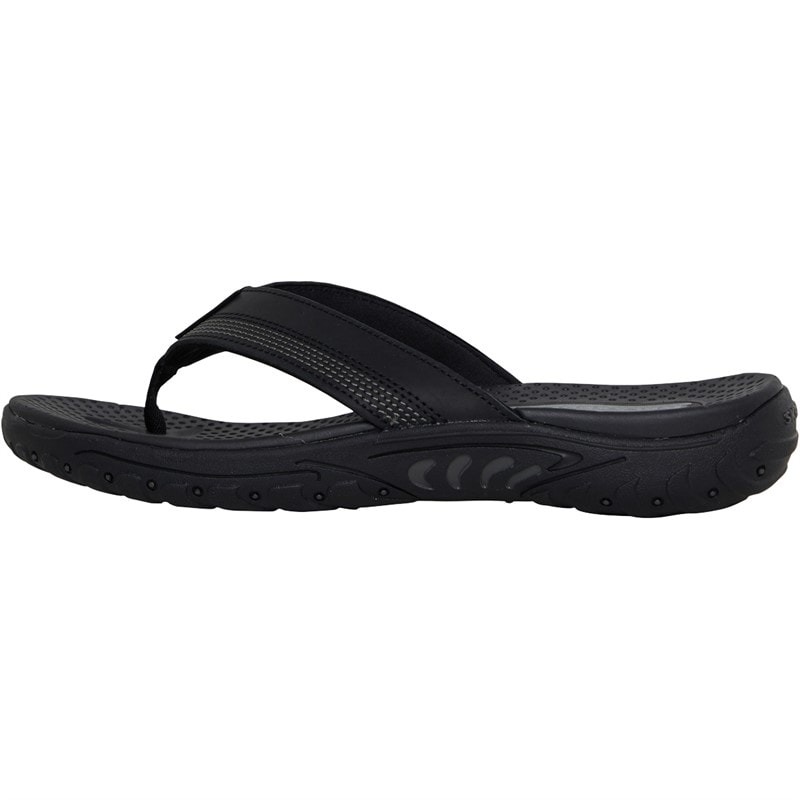 SKECHERS Mens Reggae Cobano Flip Flops Black - Image 2