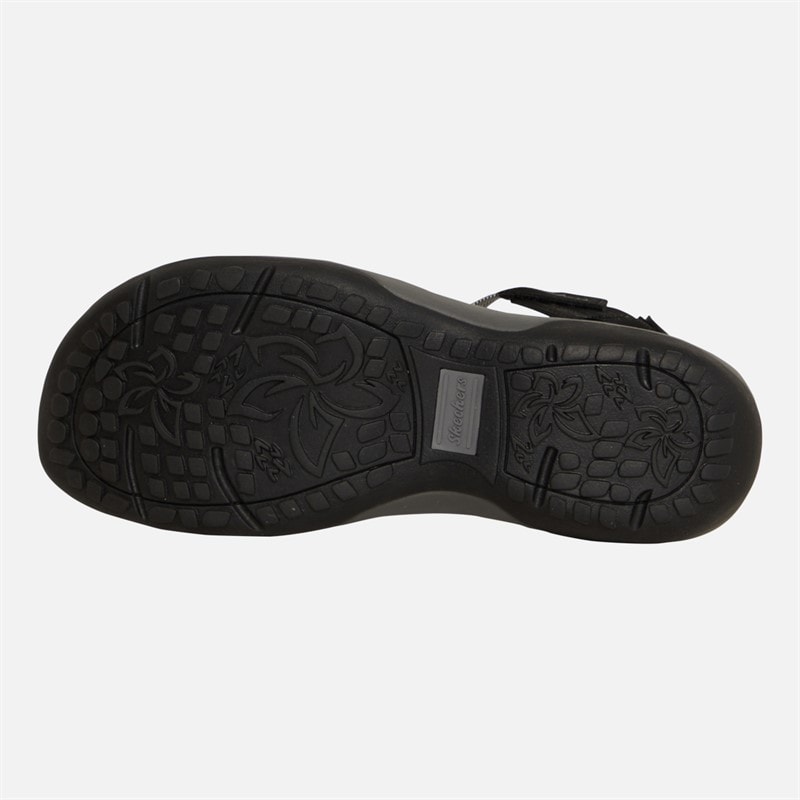 SKECHERS Womens Reggae Slim Takes Two Sandals Black/Charcoal - Image 3