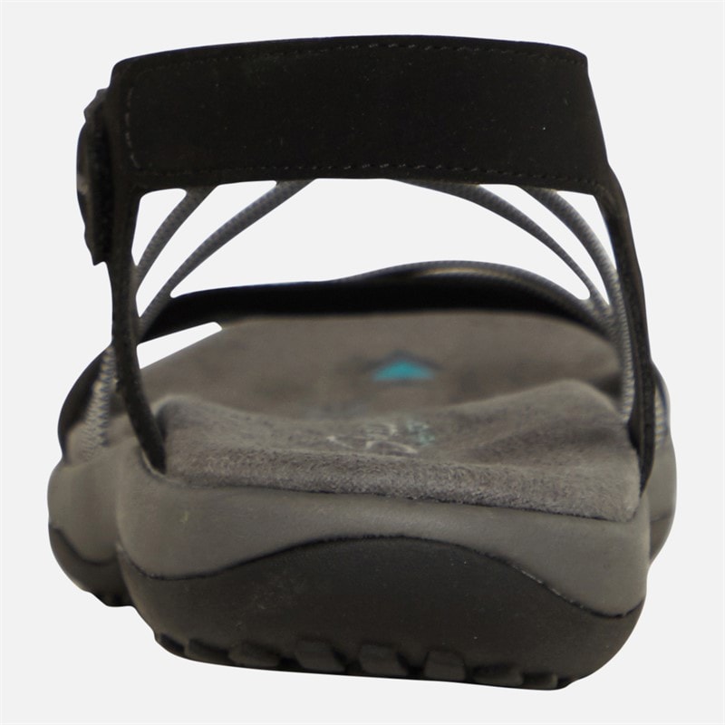 SKECHERS Womens Reggae Slim Takes Two Sandals Black/Charcoal - Image 4