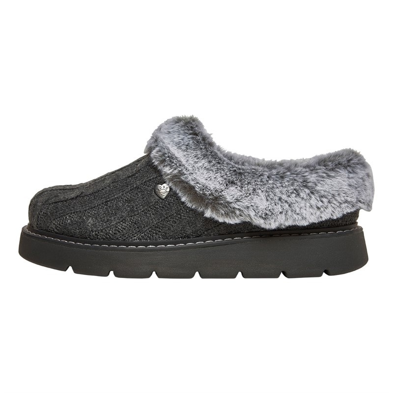 SKECHERS Womens Keepsakes Lite Warm Greetings Slippers Charcoal - Image 2