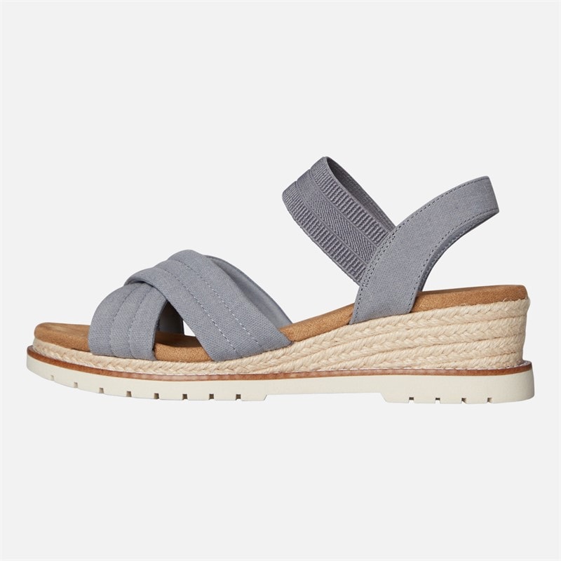 SKECHERS Womens Bobs Desert Kiss Sweet Crossing Wedge Sandals Grey - Image 2