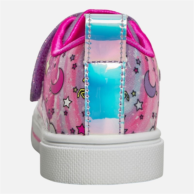 SKECHERS Infant Girls Twinkle Sparks Unicorn Dreaming Light Up Trainers Pink/Multi - Image 3