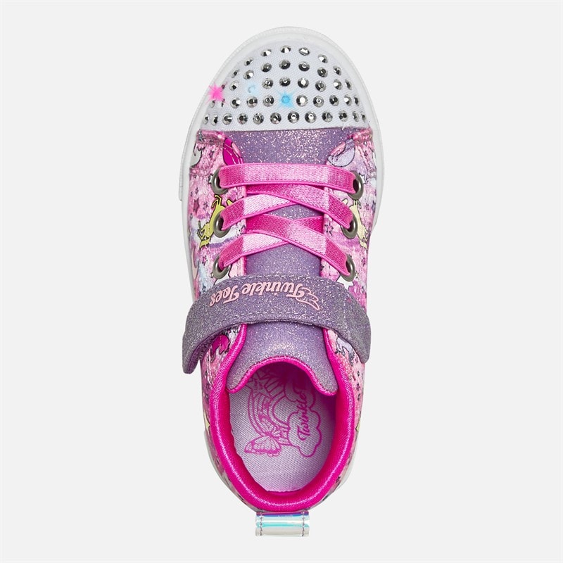 SKECHERS Infant Girls Twinkle Sparks Unicorn Dreaming Light Up Trainers Pink/Multi - Image 4