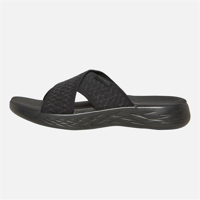 SKECHERS Womens On The Go 600 Enchanted Sandals Black/Black - Image 2