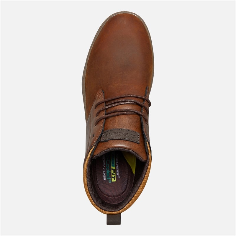 SKECHERS Mens Evenston Chukka Boots Dark Brown - Image 4