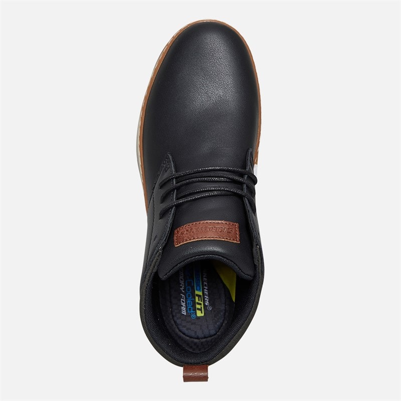 SKECHERS Mens Evenston Chukka Boots Black - Image 4