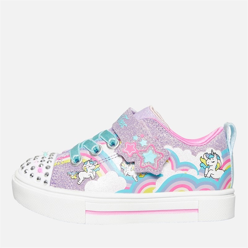 SKECHERS Infant Girls Twinkle Sparks Jumping Clouds Trainers Lavendar/Metallic - Image 1