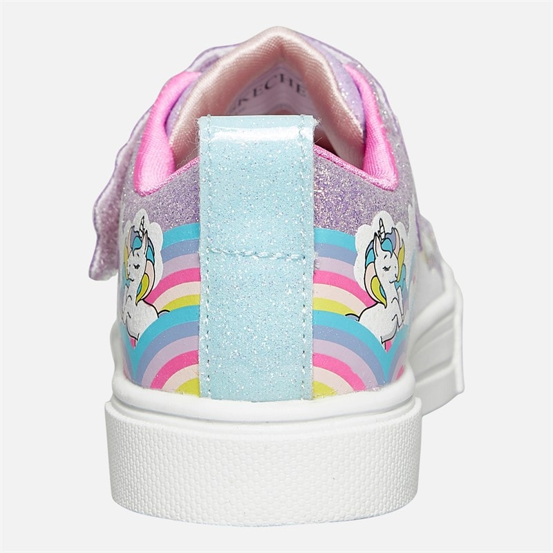 SKECHERS Infant Girls Twinkle Sparks Jumping Clouds Trainers Lavendar/Metallic - Image 3