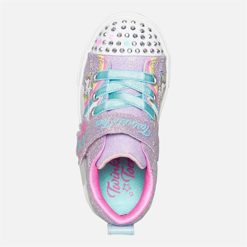 SKECHERS Infant Girls Twinkle Sparks Jumping Clouds Trainers Lavendar/Metallic - Image 4