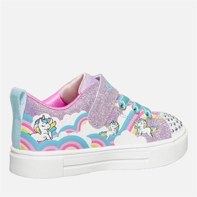 SKECHERS Infant Girls Twinkle Sparks Jumping Clouds Trainers Lavendar/Metallic - Image 5