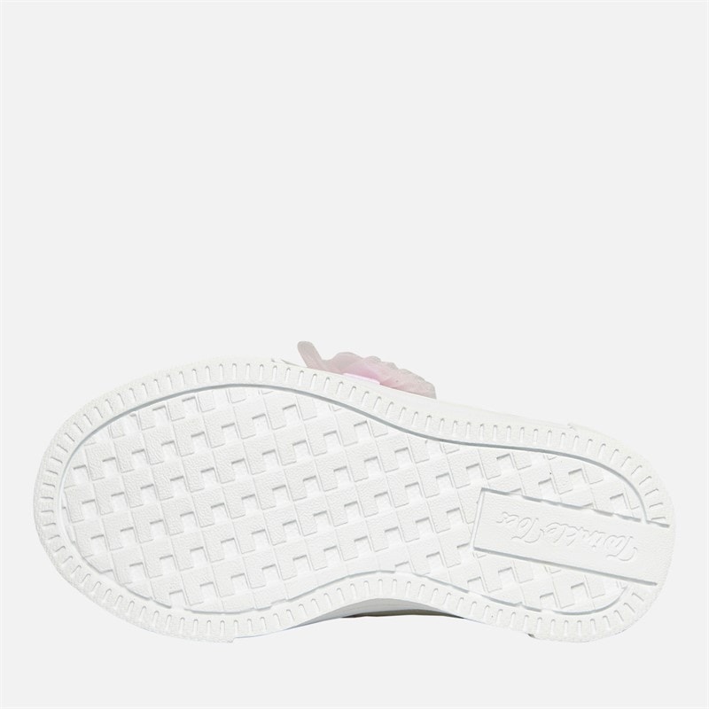 SKECHERS Girls Twinkle Sparks Glitter Gems Trainers White/Pink - Image 2